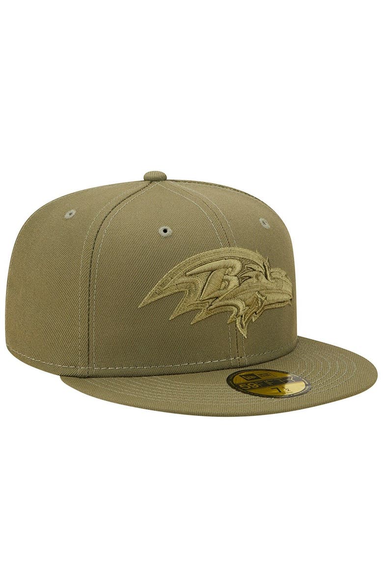 New Era Men's New Era Olive Baltimore Ravens Color Pack 59FIFTY Fitted Hat, Alternate, color, 