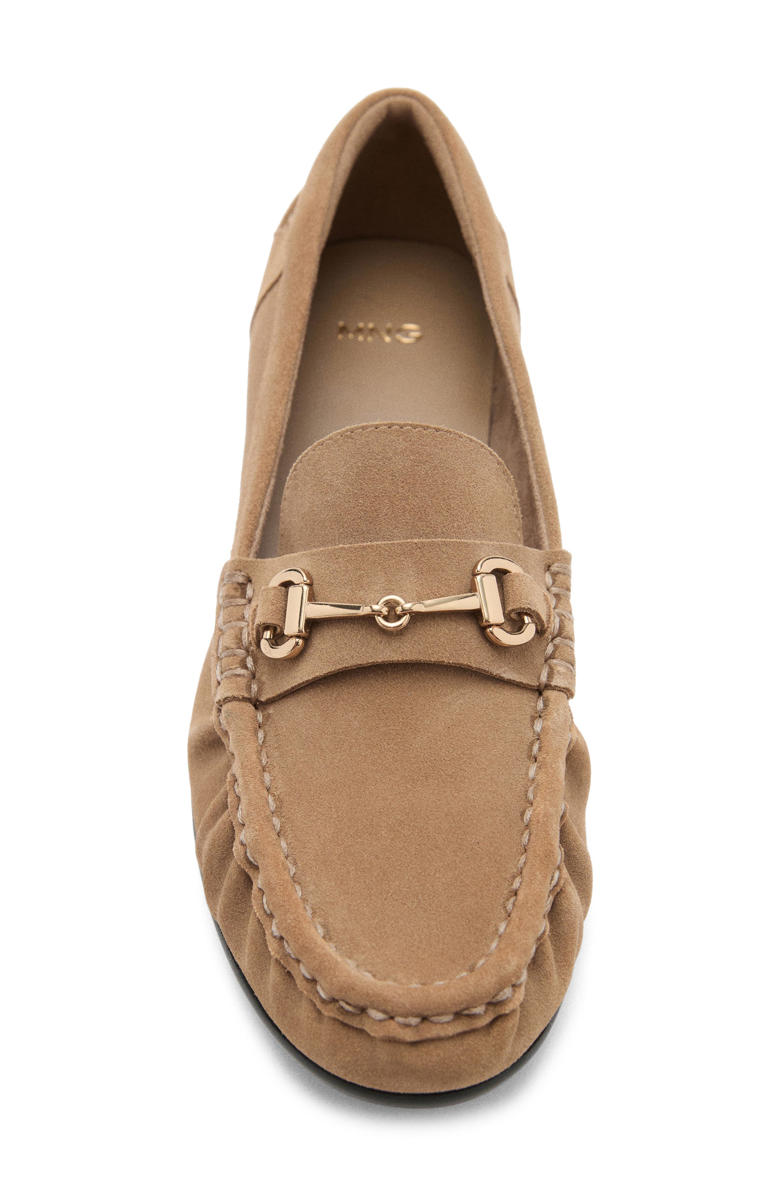 MANGO Suede Bit Loafer, Alternate, color, Medium Brown