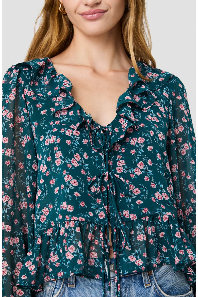 Marina Silky Chiffon Peplum Top, Alternate, color, LUCIA FLEUR
