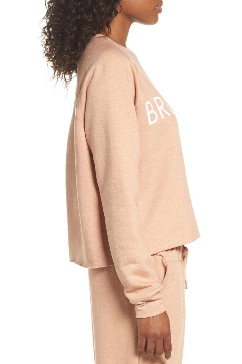 Middle Sister Brunette Sweatshirt, Alternate, color, ROSE