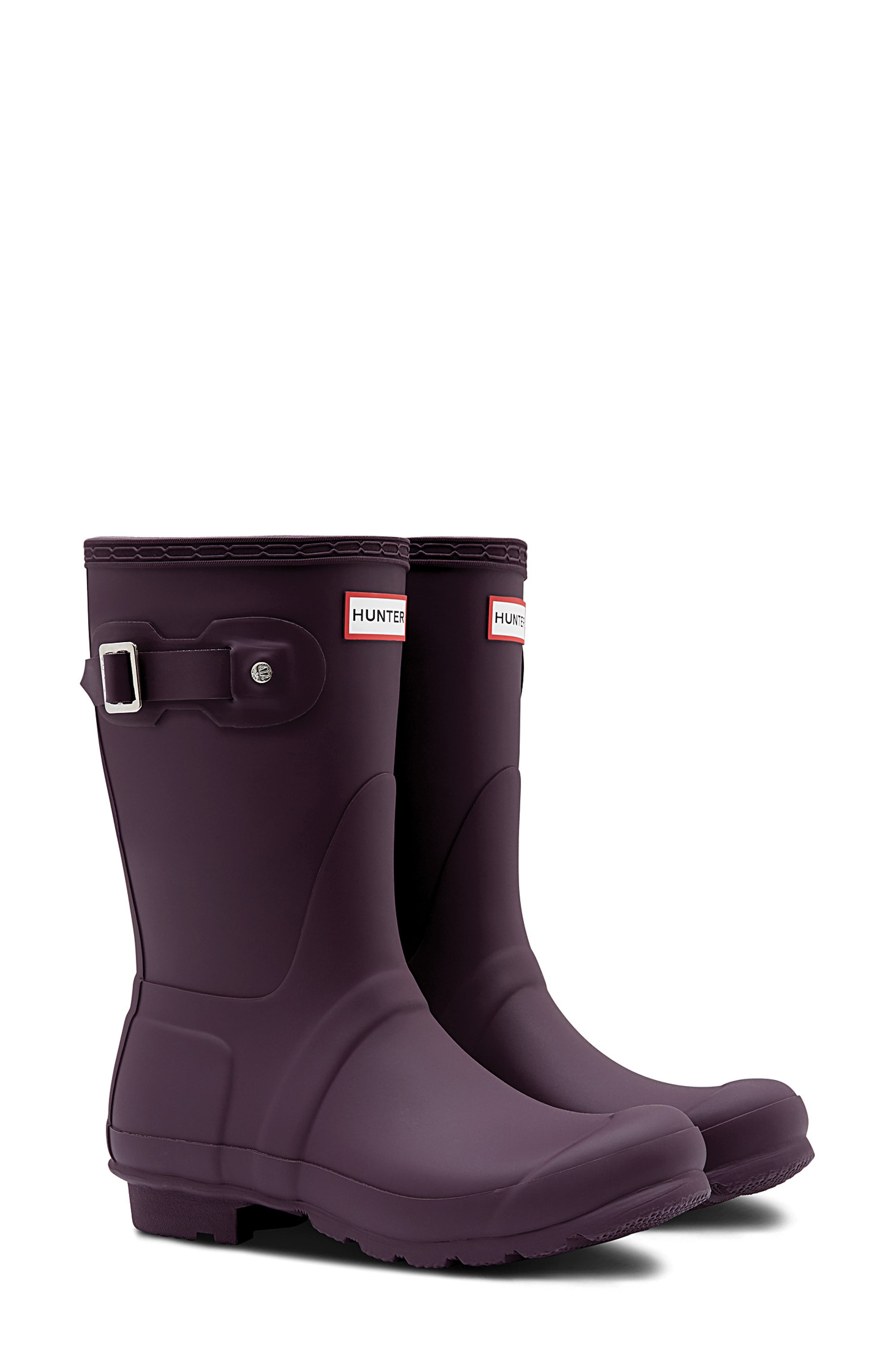 Original Short Waterproof Rain Boot, Main, color, BLACK GRAPE