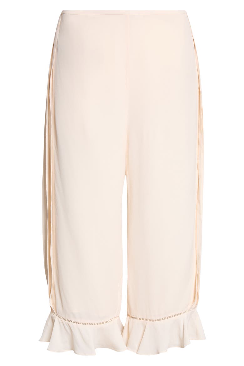 Jane Ruffle Hem Crop Pants, Alternate, color, PEACH SORBET