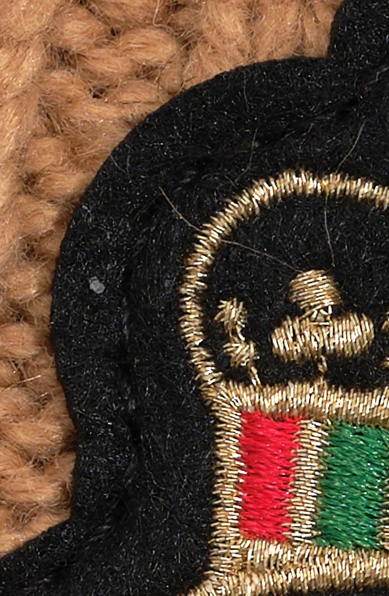 Lauren Ralph Lauren Cable Crest Patch Scarf, Alternate, color, Classic Camel