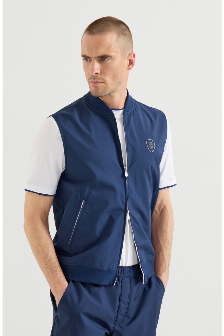 Nylon vest with logo, Main, color, Avio Blue