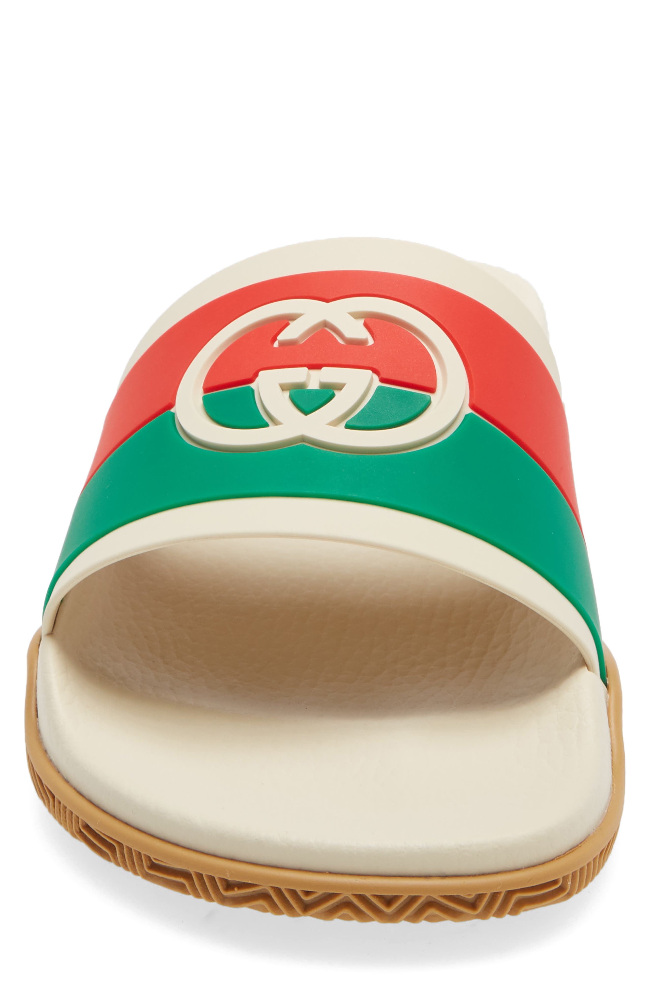 Agrado Slide Sandal, Alternate, color, CREAM/RED/GREEN