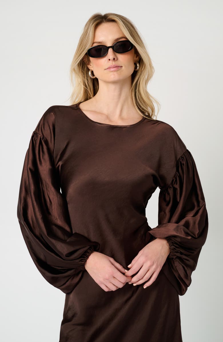 WeWoreWhat Balloon Sleeve Satin Maxi Dress, Alternate, color,