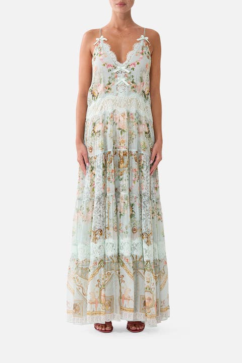 Trapeze Tiered Dress With Lining