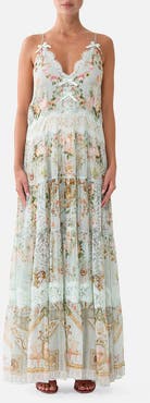 Camilla Trapeze Tiered Dress With Lining