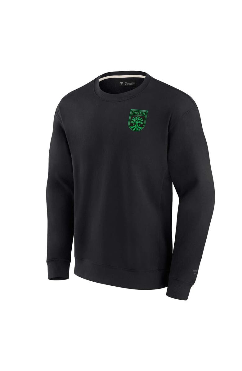 Fanatics Signature Unisex Fanatics Signature Black Austin FC Super Soft Pullover Crew Sweatshirt, Alternate, color, Black
