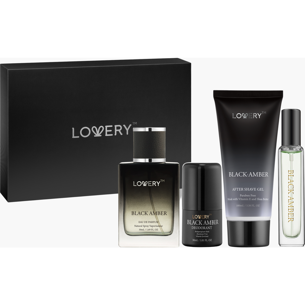 Lovery Black Amber 5-piece Bath & Body Gift Set In Black Amber