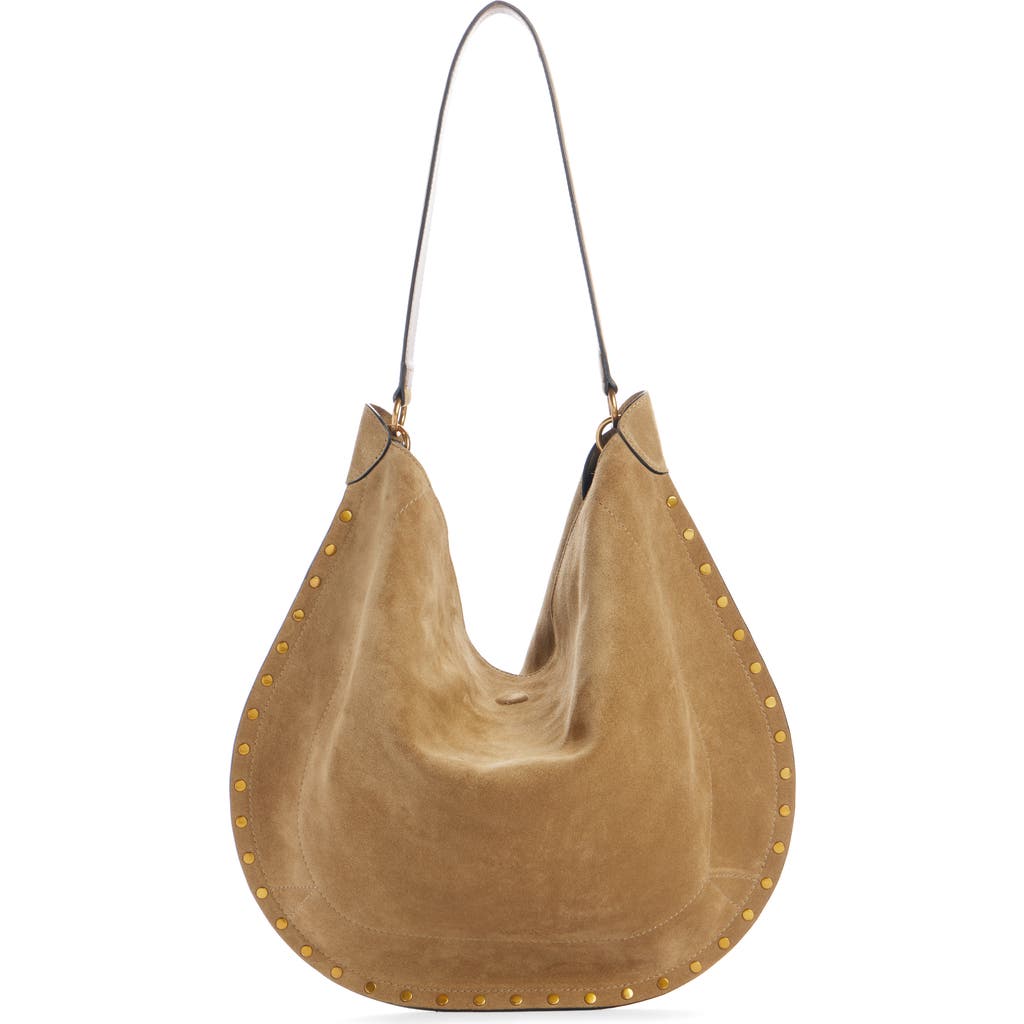Isabel Marant Oskan Suede Hobo Bag In Taupe