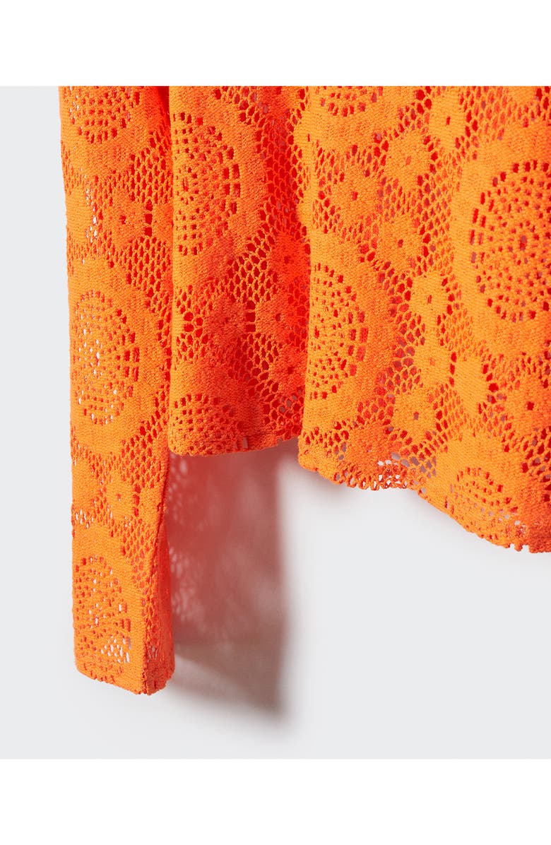 MANGO Openwork Long Sleeve Top, Alternate, color,