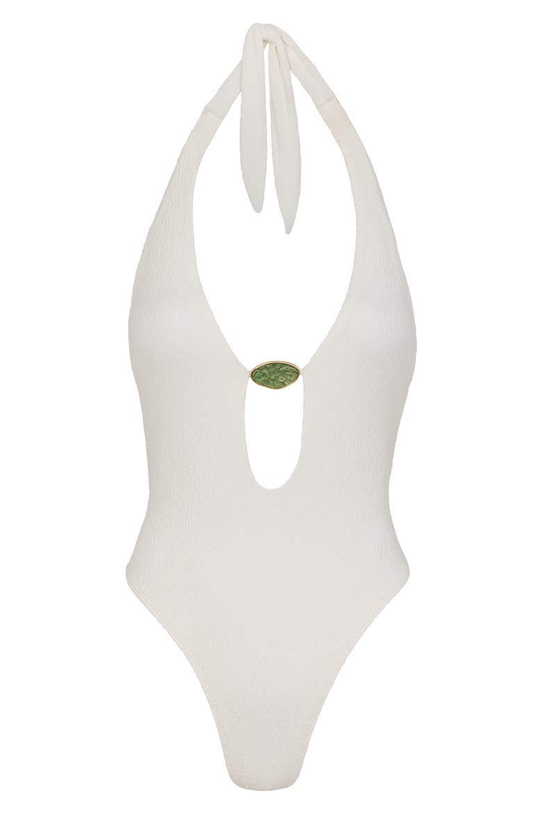 Petra Babi Cutout One-Piece Swimsuit, Alternate, color, WHITE
