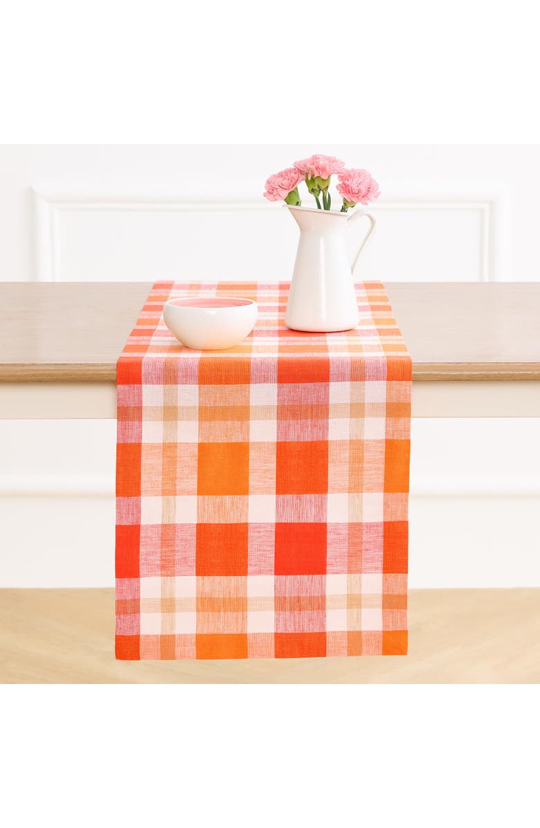 Solino Home Linen Table Runner - Fall Buffalo Check, Main, color, Pumpkin