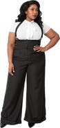 Unique Vintage Plus Size Thelma High Waist Suspender Pants
