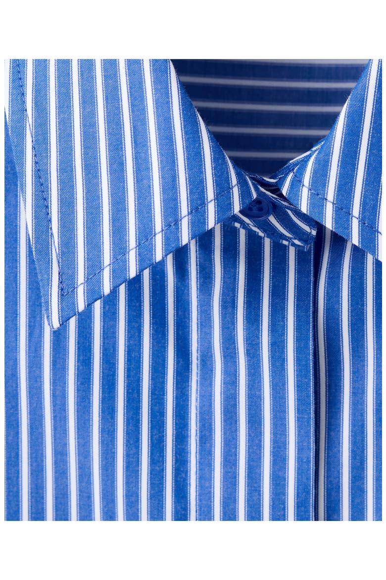 Stripe Crop Button-Up Shirt, Alternate, color, BLUE