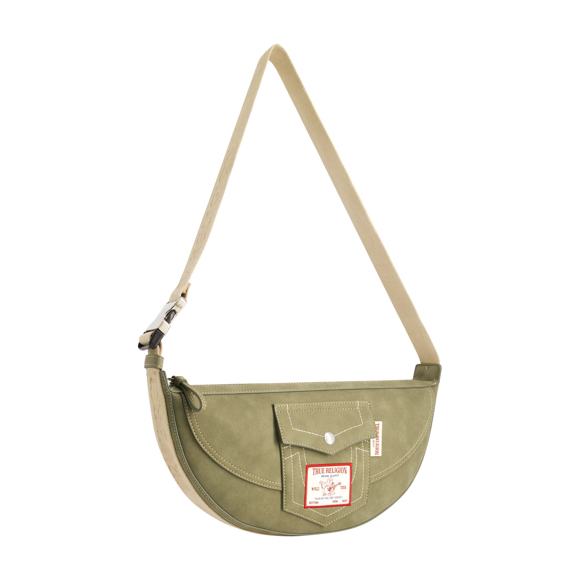 True Religion Sued Hobo, Alternate, color, Olive