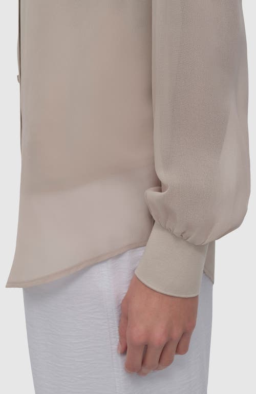 Dkny Chiffon Button-up Shirt In Pebble
