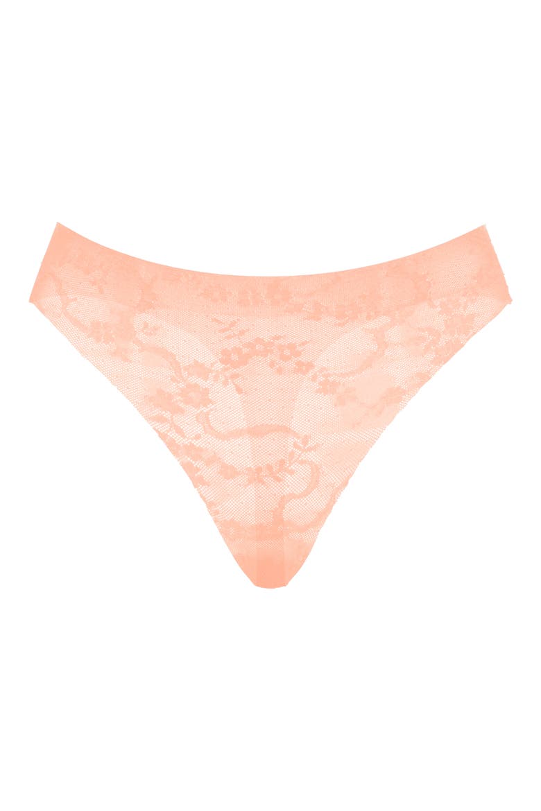 No-Show Lace Thong, Alternate, color, DESERT DUSK
