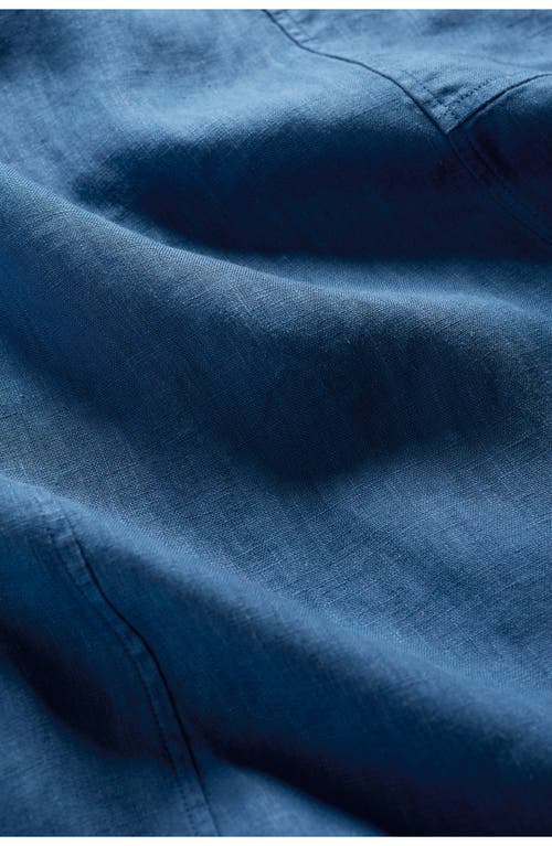 Seasalt Cornwall Grass Wave Sleeveless Linen Midi Dress In Blue