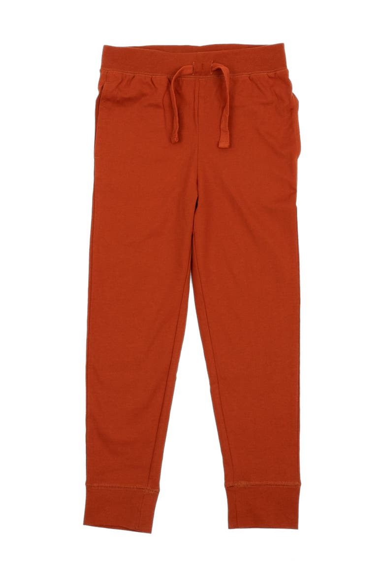 Kids 100% Cotton Lightweight Jogger Pants, Alternate, color, Rust