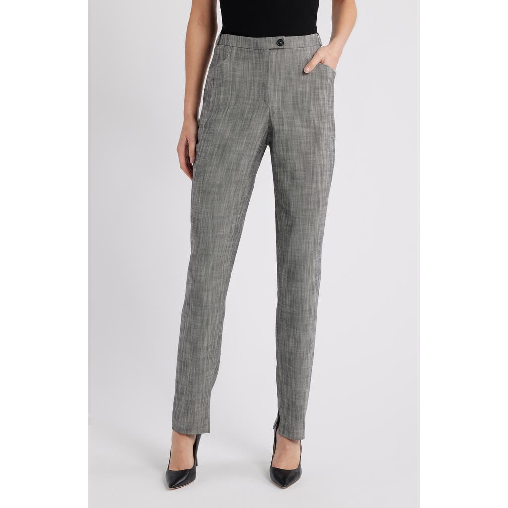 Shop Hugo Boss Boss Tanya Straight Leg Pants In Monochrome Sharkskin