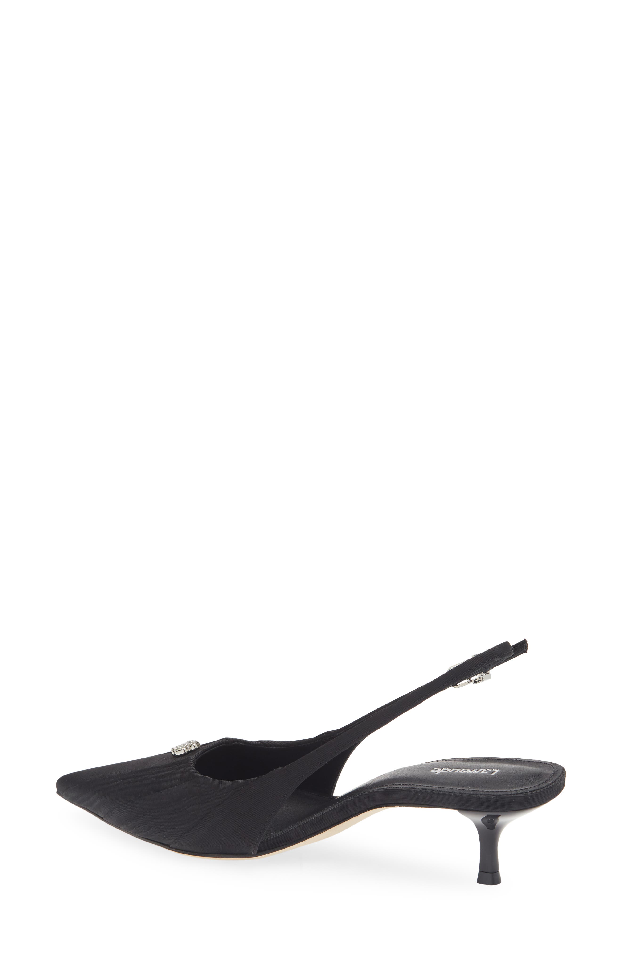Larroudé Maxime Slingback Pointed Toe Kitten Heel Pump, Alternate, color, 