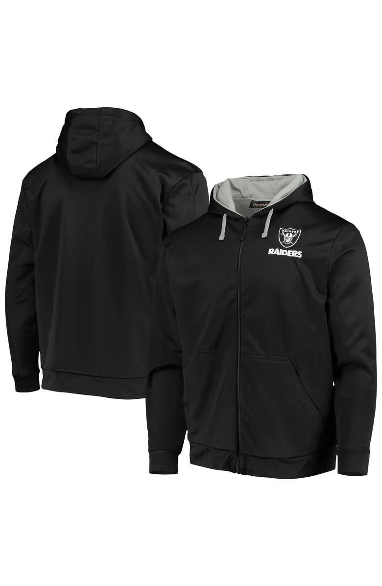 DUNBROOKE Men's Dunbrooke Black/Gray Las Vegas Raiders Apprentice Full-Zip Hoodie, Main, color, Black