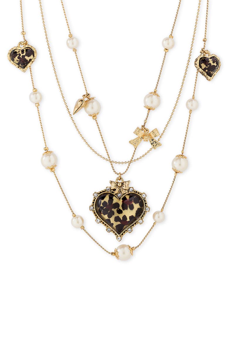 'Illusion' Necklace, Main, color, LEOPARD PEARL