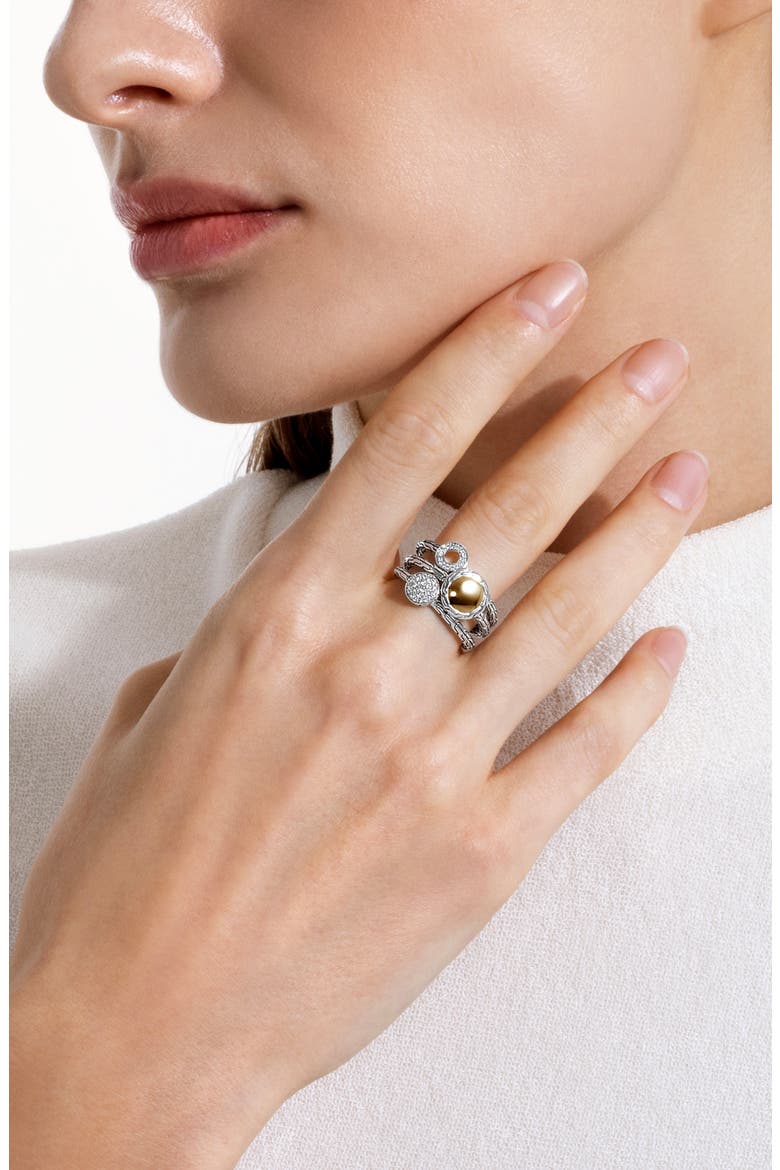 JH Essential Stacking Ring, Diamonds, Alternate, color, SILVER GOLD DIAMOND