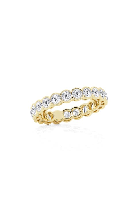 14K Gold Round Lab Created Diamond Eternity Band Ring - 2.00 ctw