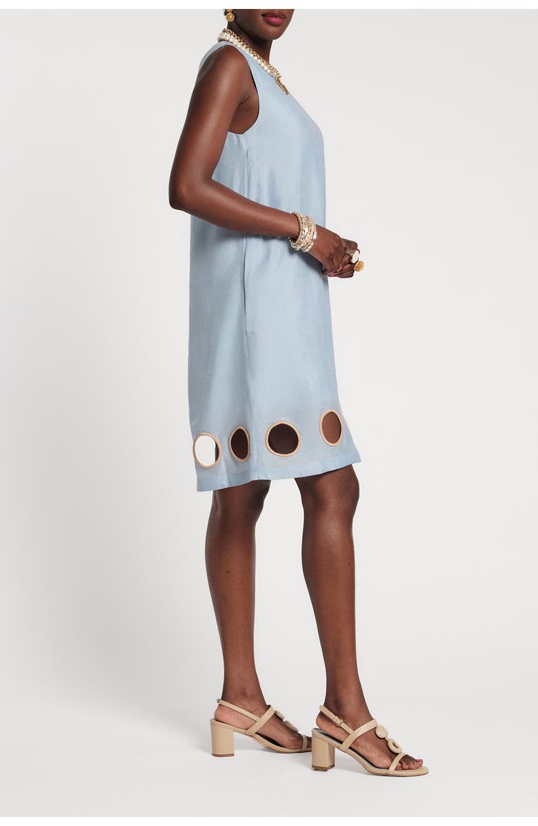 Frances Valentine Lilly Cut Out Mini Dress, Alternate, color, Air Blue/Oyster