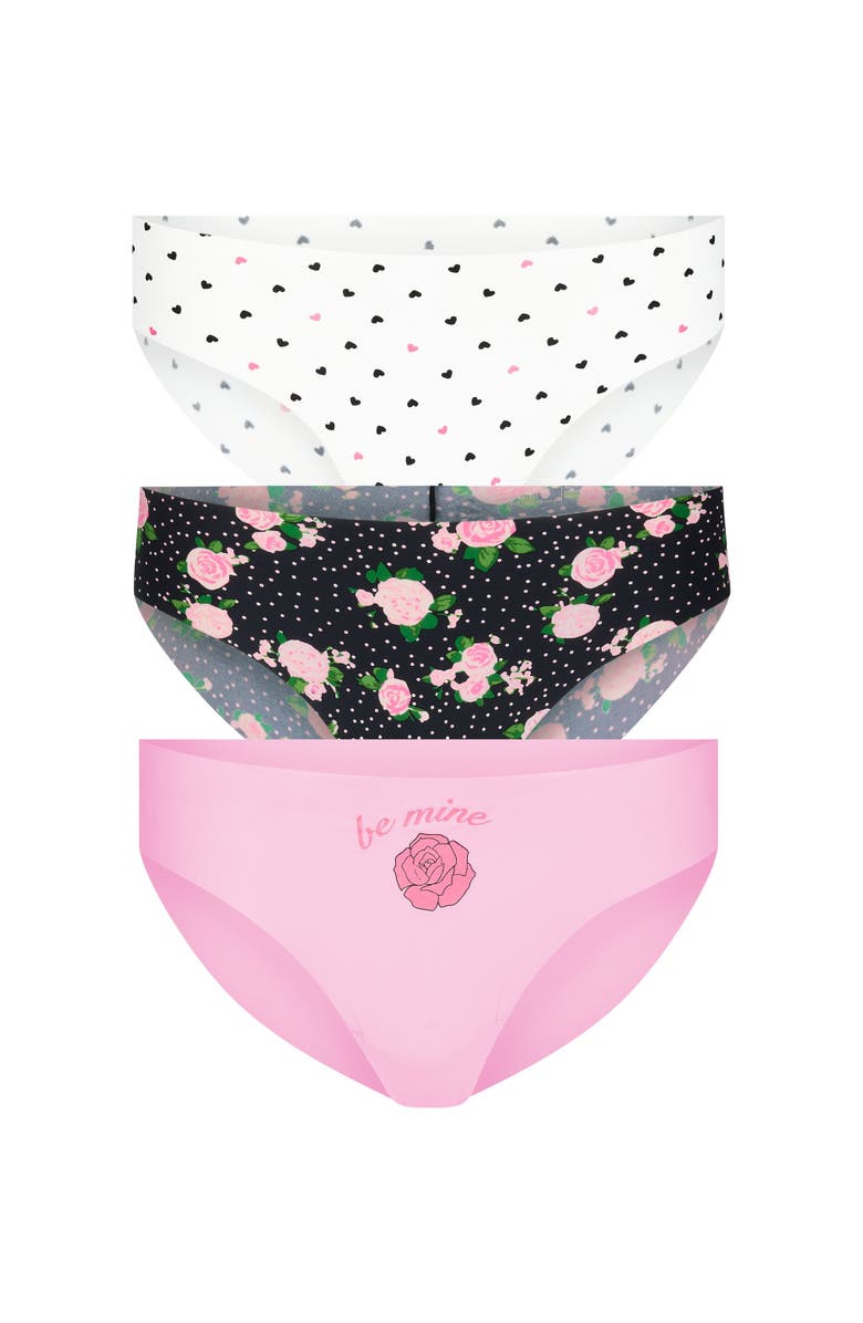 Adore Me Mabel Hipster Panties Pack of 3, Alternate, color, Floral Pink