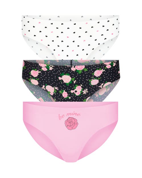 Adore Me Mabel Hipster Panties Pack Of 3 In Floral Pink