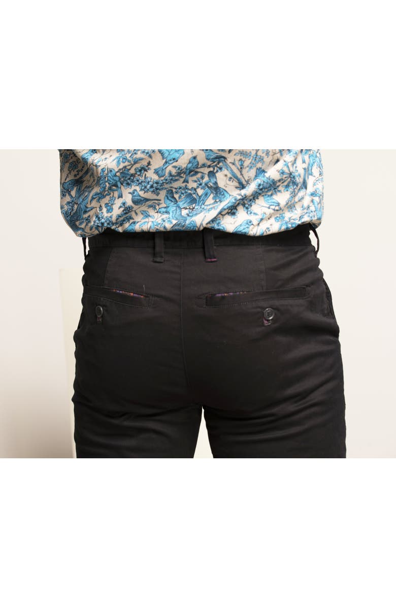 Lords of Harlech Jack Flat Front Stretch Sateen Pant, Alternate, color, Black