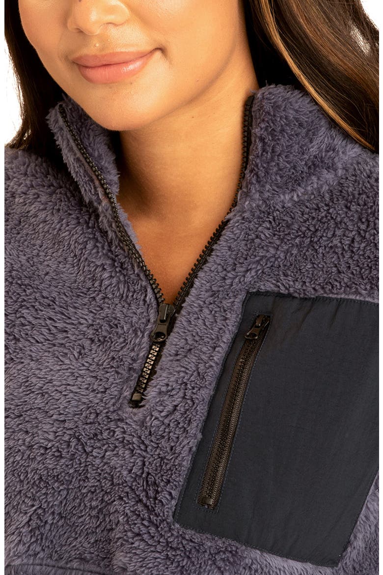 Katya Half Zip Fleece Jacket, Alternate, color, INDIGO SEA / NIGHT SKY