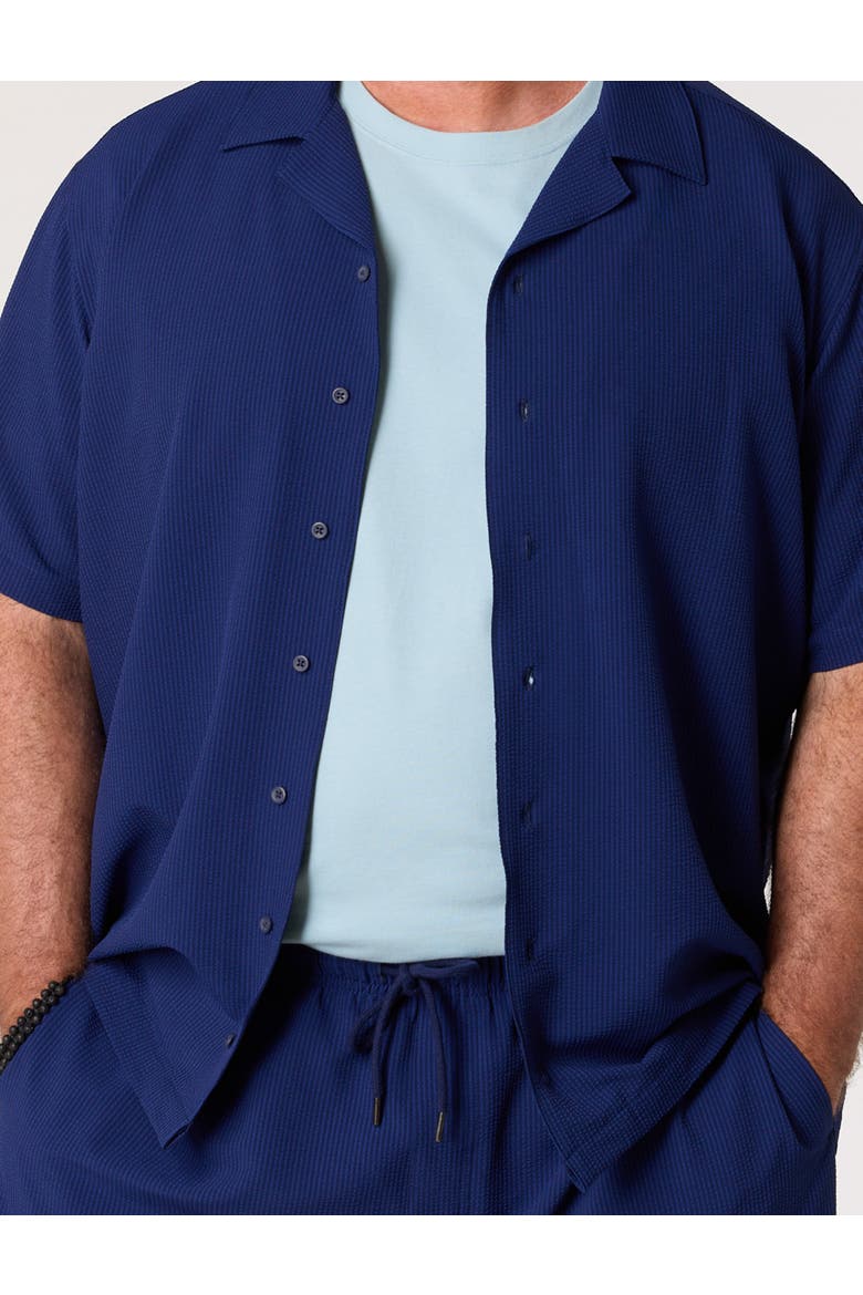 Big & Tall Cabana Performance Sport Shirt, Alternate, color, BLUE DEPTHS