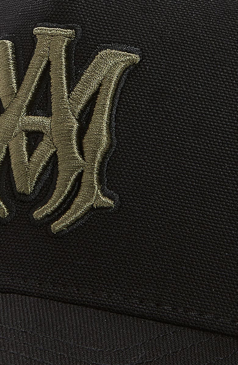 AMIRI MA Logo Cotton Canvas Snapback Baseball Cap, Alternate, color, Black