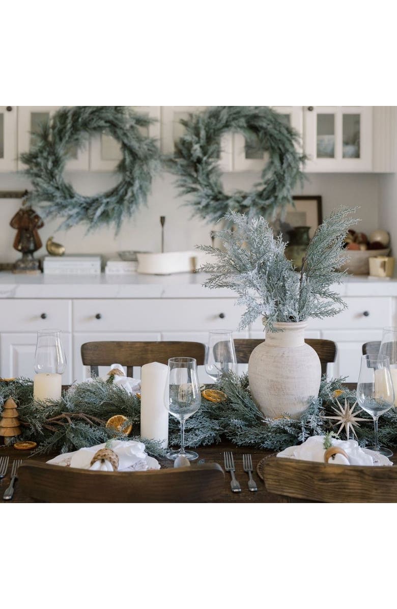 CG Hunter 12.4" Hand Painted Terracotta Vase, Alternate, color, Crème