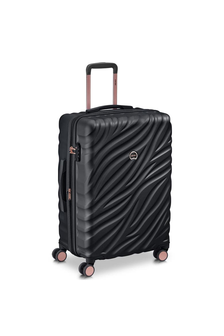 Delsey Alexis Lightweight Luggage-Checked Medium, Main, color, Black/Rose Gold