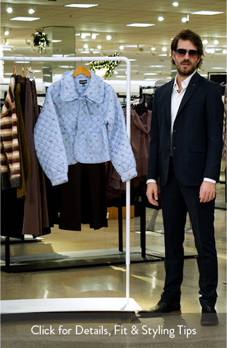 Nellie Floral Quilted Cotton Blend Jacket, sales video thumbnail