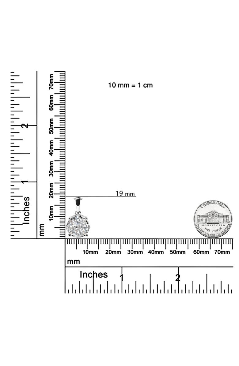 Haus of Brilliance 14k White 1.00 Cttw Lab Grown Diamond Cluster Pendant Necklace, Alternate, color, White