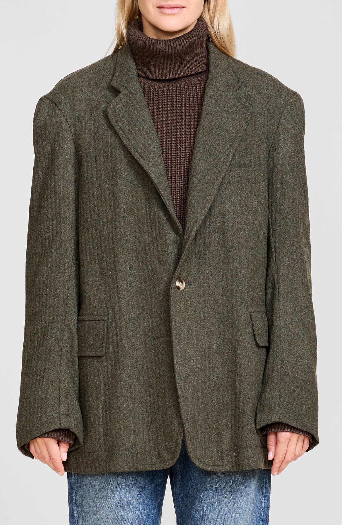 DENIMIST Deconstructed Wool Blend Blazer