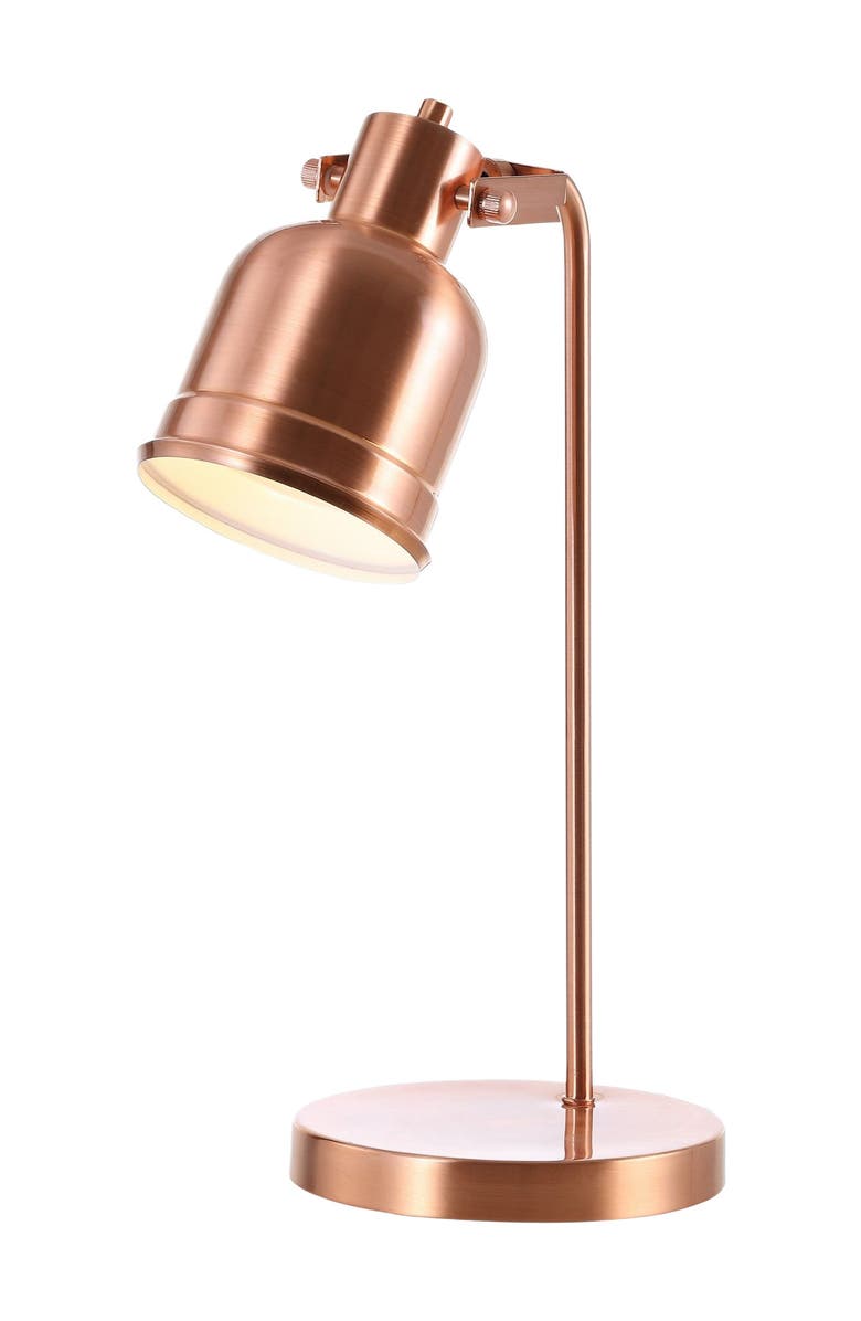 JONATHAN Y Edgar 18" Metal LED Task Lamp, Copper, Main, color, Copper