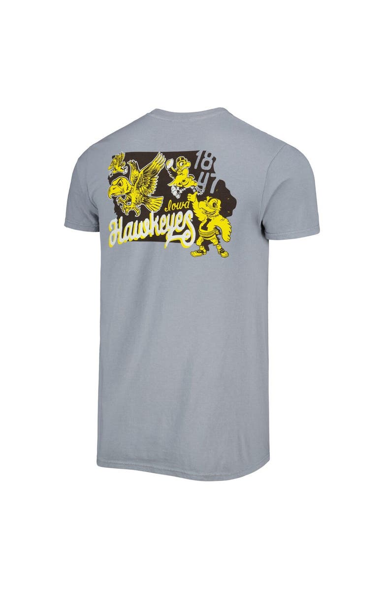 IMAGE ONE Men's Graphite Iowa Hawkeyes Vault State Comfort T-Shirt, Alternate, color, 