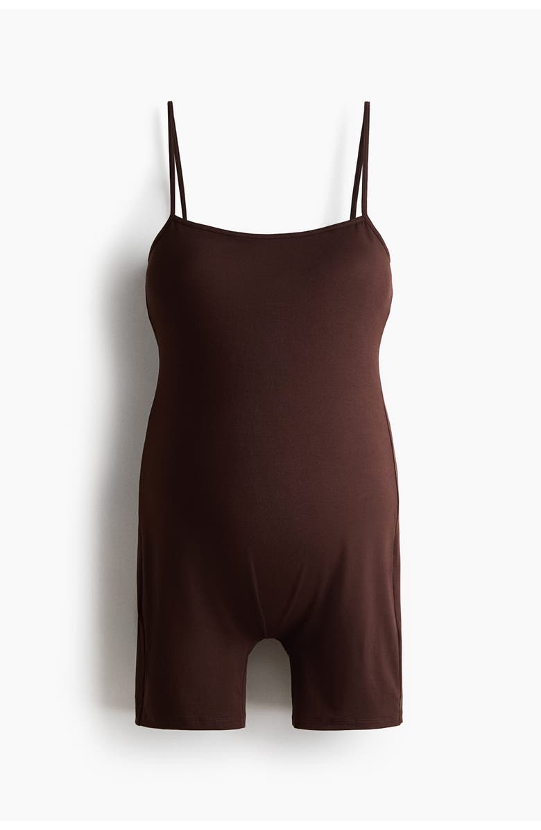 H&M Mama Integral-bra Playsuit, Alternate, color, Dark Brown