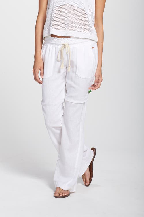 ROXY ROXY OCEANSIDE LINEN BLEND DRAWSTRING PANTS