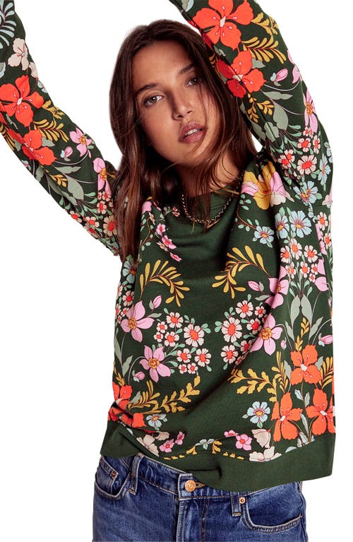 Boden Rosa Cotton Graphic Sweatshirt In Green