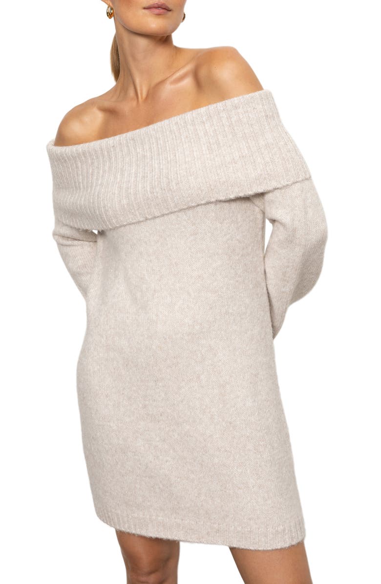 Sanctuary Off the Shoulder Long Sleeve Sweater Dress, Alternate, color, 