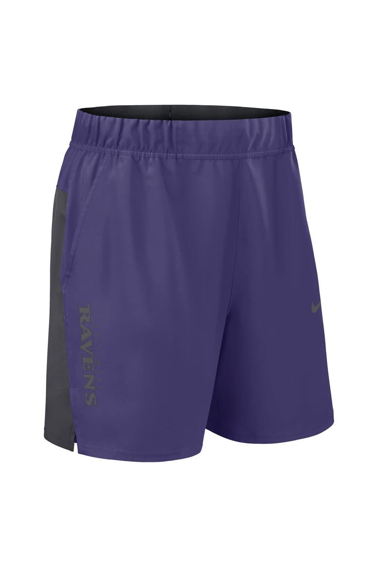 Men's Nike Purple Baltimore Ravens Woven Victory Performance Shorts, Alternate, color, Purple